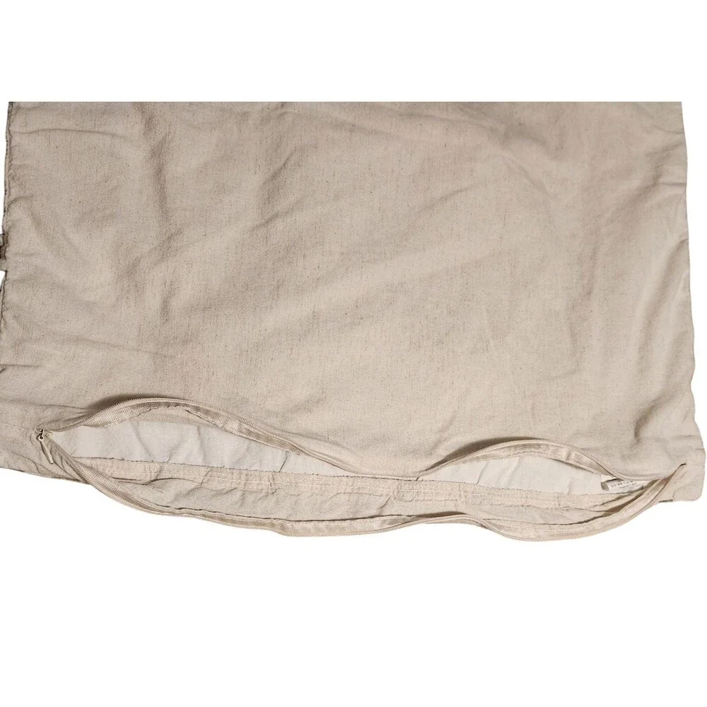 Pottery Barn Pillow Cover Textured Beige & Off White Linen Cotton Blend 24